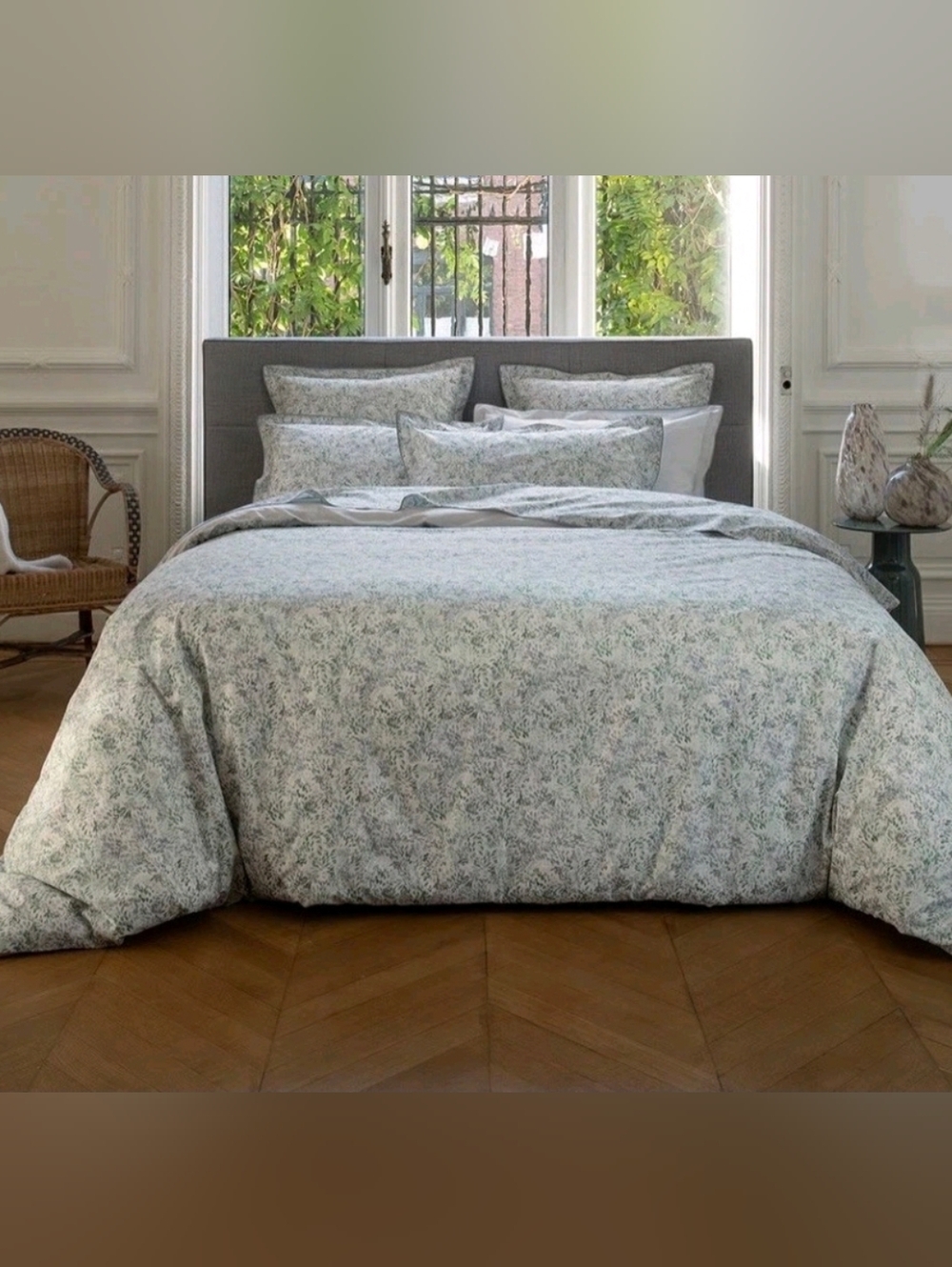 Anne De Solene Impression Queen Duvet cover & Boudoir Sham $530 NWT France - Picture 2 of 8